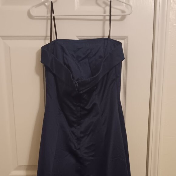 Urban Girl Nites Strapless Midnight Blue Prom Dress with Sash - Picture 2 of 9
